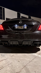 Brabus Diffuser + Exhaust Tips + C-Class W205 Sedan 2014-2021 C200/C250/C300/C43/C63s W205(With AMG Sport Pack) 2014-2021