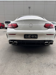 C63S Coupe FaceLift Diffuser + Exhaust Tips(AMG)+C-Class W205 Coupe 2015-2021 C200/C250/C300/C43/C63s W205(With AMG Sport Pack) 2014-2021