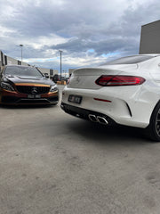C63S Coupe FaceLift Diffuser + Exhaust Tips(AMG)+C-Class W205 Coupe 2015-2021 C200/C250/C300/C43/C63s W205(With AMG Sport Pack) 2014-2021