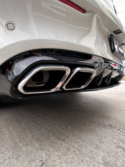 C63S Coupe FaceLift Diffuser + Exhaust Tips(AMG)+C-Class W205 Coupe 2015-2021 C200/C250/C300/C43/C63s W205(With AMG Sport Pack) 2014-2021