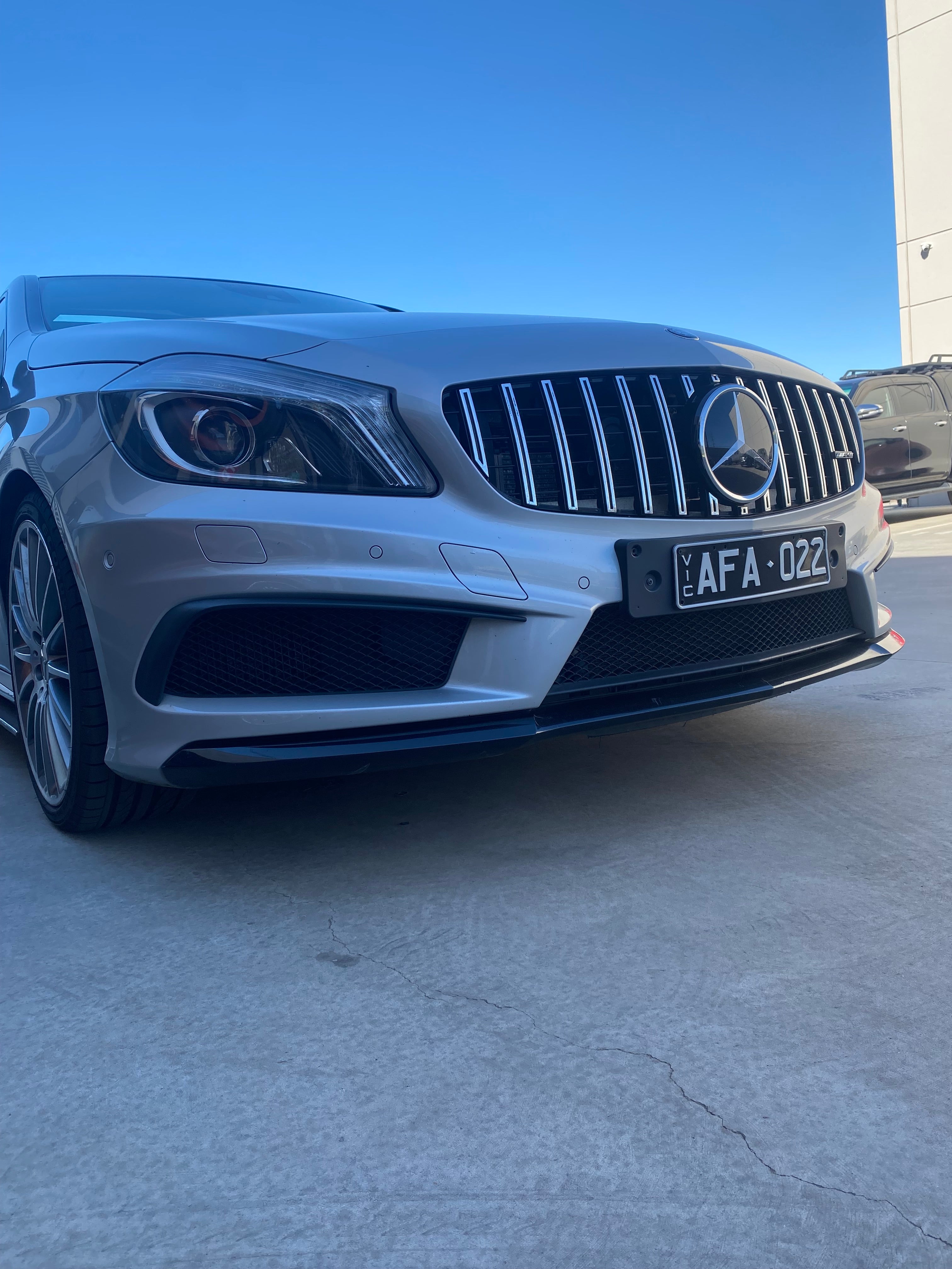 A-Class Prefacelift GT Panamericana Grill CHROME SILVER + A-Class W176 2013-2015 A200/A250/A45AMG