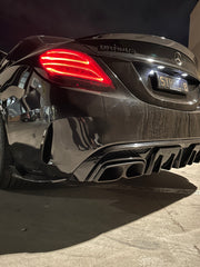 Brabus Diffuser + Exhaust Tips + C-Class W205 Sedan 2014-2021 C200/C250/C300/C43/C63s W205(With AMG Sport Pack) 2014-2021