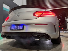 C63S Coupe FaceLift Diffuser + Exhaust Tips(AMG)+C-Class W205 Coupe 2015-2021 C200/C250/C300/C43/C63s W205(With AMG Sport Pack) 2014-2021