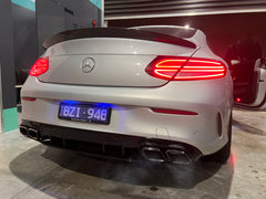 C63S Coupe FaceLift Diffuser + Exhaust Tips(AMG)+C-Class W205 Coupe 2015-2021 C200/C250/C300/C43/C63s W205(With AMG Sport Pack) 2014-2021
