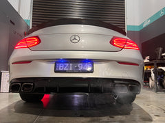 C63S Coupe FaceLift Diffuser + Exhaust Tips(AMG)+C-Class W205 Coupe 2015-2021 C200/C250/C300/C43/C63s W205(With AMG Sport Pack) 2014-2021