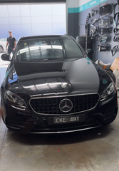 E-Class W213 GT Panamericana Grill with Camera Mount - GLOSS BLACK + E-Class W213 Sedan, Coupe, Convertible, 2016-2019 E200/E300/E400/E43