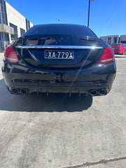 C43 Facelift Diffuser+Round Exhuast Tips+C-Class W205 Sedan 2014-2021 C200/C250/C300/C43/C63s W205(With AMG Sport Pack) 2014-2021