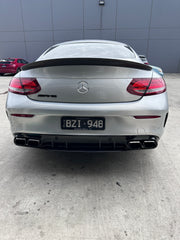 C63S Coupe FaceLift Diffuser + Exhaust Tips(AMG)+C-Class W205 Coupe 2015-2021 C200/C250/C300/C43/C63s W205(With AMG Sport Pack) 2014-2021
