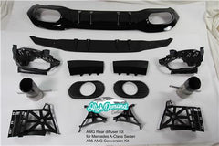 W177 A-Class A35 Rear Diffuser for A180 A200 A250 Sport Sedan/+black tips