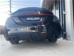 Brabus Rear Diffuse Kit for C-Class W205 AMG Line Sedan with Brabus Exhuast Tips