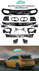 A45s Diffuser Kit + Quad Exhaust Tips + A-Class W177 Hatchback 2019 + A200/A250/A35AMG/A45sAMG