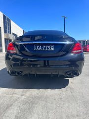 C43 Facelift Diffuser+Round Exhuast Tips+C-Class W205 Sedan 2014-2021 C200/C250/C300/C43/C63s W205(With AMG Sport Pack) 2014-2021