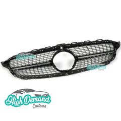 C W205 15-18BLACK DIAMONDS FRONT GRILLE FOR BENZ C CLASS W205 15-18(WITH CAMERA HOLE)