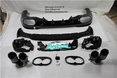 Mercedes CLA45s Diffuser Kit W118 2019+ with black tips for CLA200 CLA250 CLA35 Sport or AMG