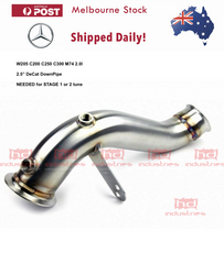 DeCat Down/Straight 2.5" Pipe for Mercedes W205 M274 RHD SS304 Pop+Crackle!